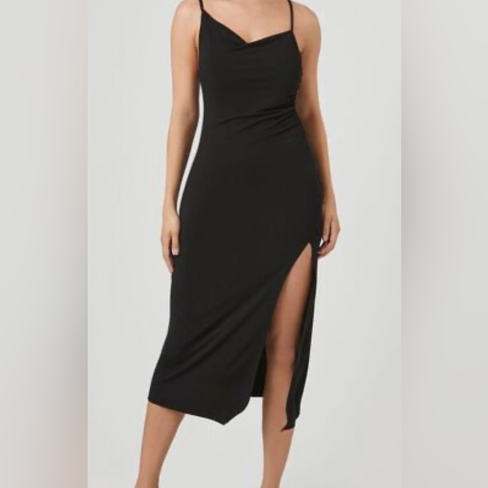 Forever 21 asymmetrical cami slit midi dress